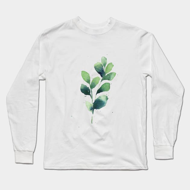 Modern leaf art, Abstract plant illustraiton 1 Long Sleeve T-Shirt by gusstvaraonica